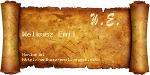 Welkusz Emil névjegykártya