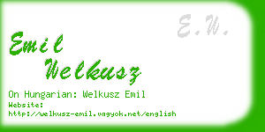 emil welkusz business card